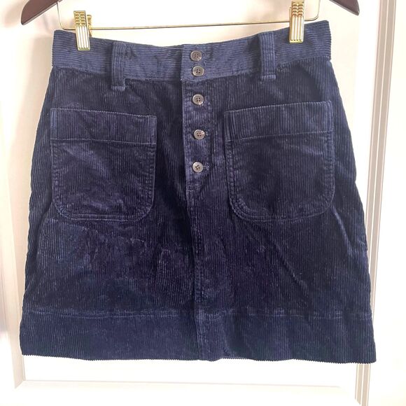 Free Assembly Dresses & Skirts - Free Assembly Women's Corduroy Pocket Velvet Blue Mini Skirt Size 6